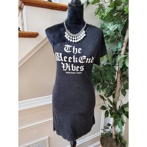 Forever 21 Women Solid Black Cotton One Shoulder Off Pullover Blouse Size Small